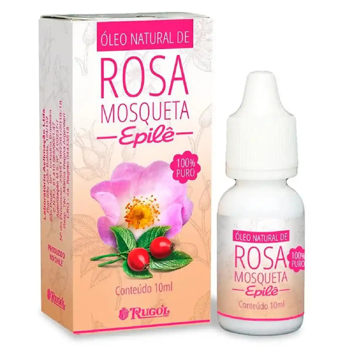 Óleo Natural Rosa Mosqueta Epilê 100% Puro Rugol (10ml)